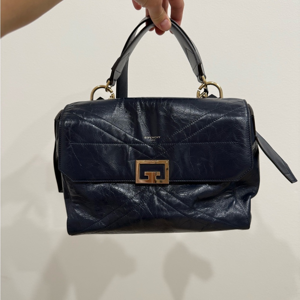 Givenchy Dark Blue Leather Satchel